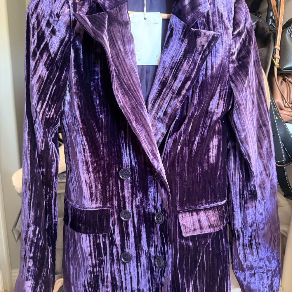 & Other Stories Rich Purple Velvet Blazer